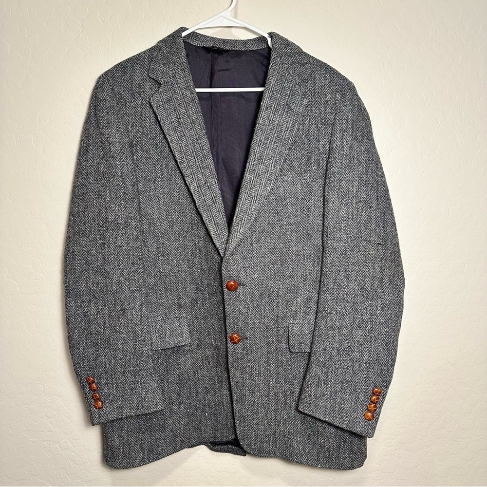 Gray Herringbone Blazer